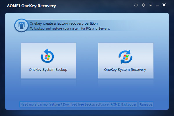 AOMEI OneKey Recovery Free 1.6 download - бекъп на операционна система