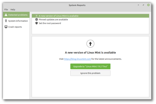 Linux Mint 19.3 mintreport