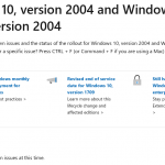 Майкрософт създадоха Windows 10 2004 страници за поддръжка